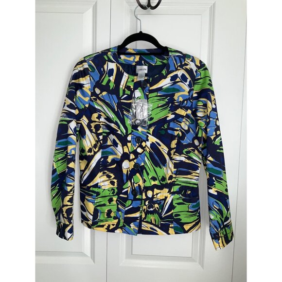 Chico's NEW Papillon Carlotta LS Jacket Women's size 0 Small (4) Blue - Picture 1 of 4